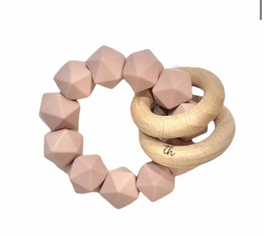 Silicone Dusty Rose Rattle