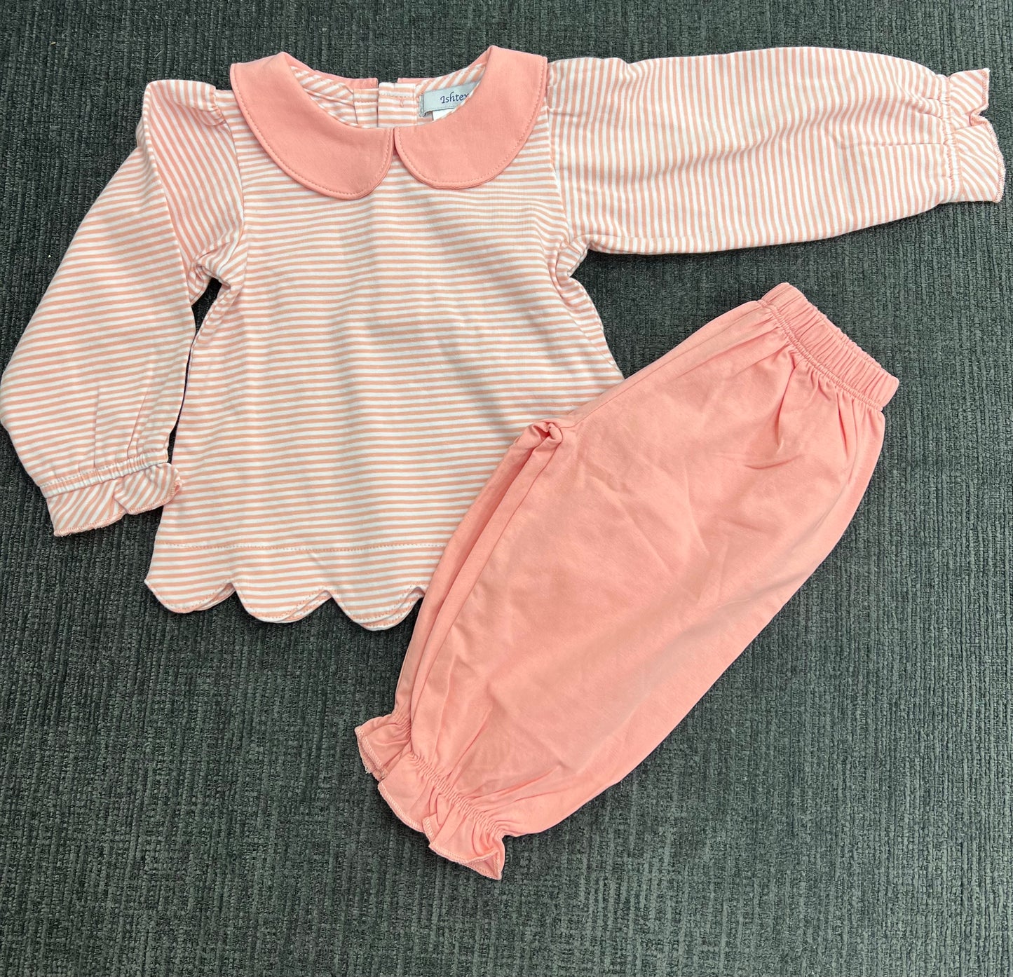 Pink Striped Pant Set