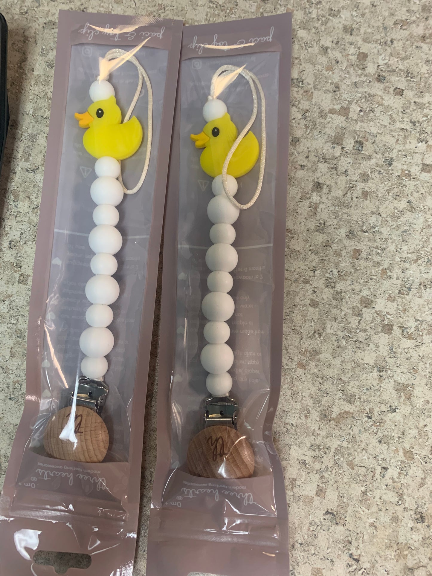Yellow Ducky Pacifier and Toy Clip