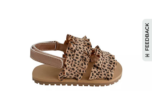 Cheetah Ruffle Strap Sandal