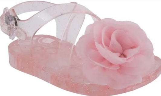 Pink Glitter Jelly CrissCross Sandal