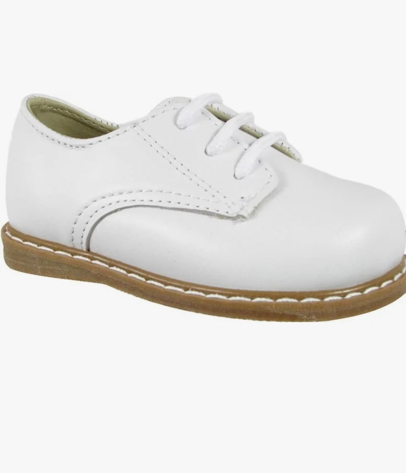 White Leather Lace Up Oxford