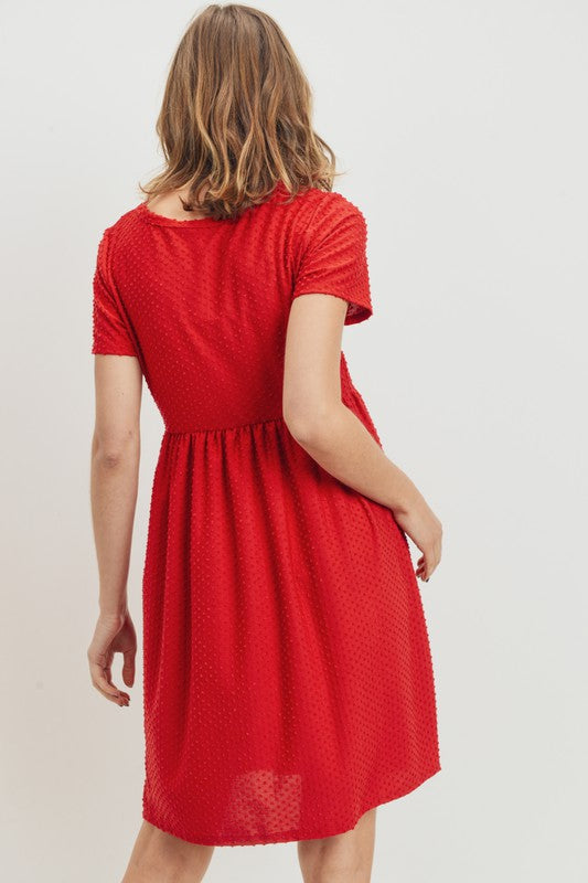 Short Sleeve Dotted Dress